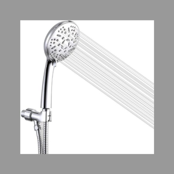 HIGH PRESSURE BATHROOM SHOWER HEAD&60 INCH HOSE/ 9 SPRAY SETTINGS - Picture 3 of 5